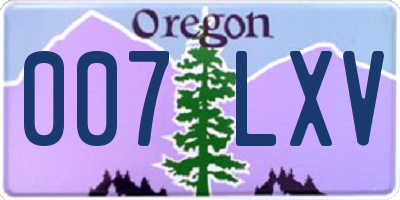 OR license plate 007LXV