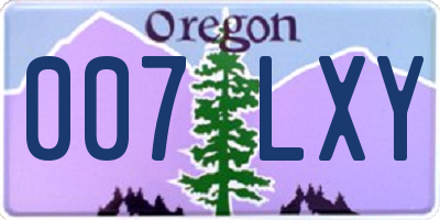 OR license plate 007LXY