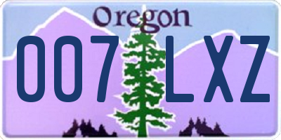 OR license plate 007LXZ