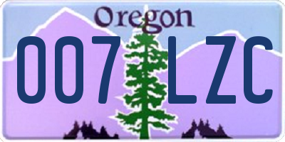 OR license plate 007LZC