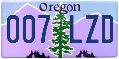 OR license plate 007LZD