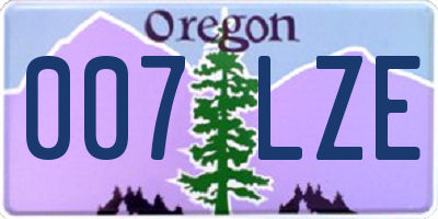 OR license plate 007LZE