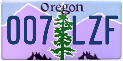 OR license plate 007LZF