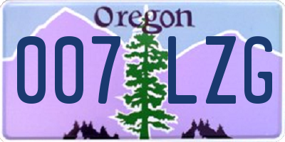 OR license plate 007LZG