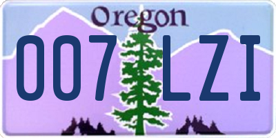 OR license plate 007LZI