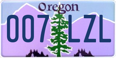 OR license plate 007LZL