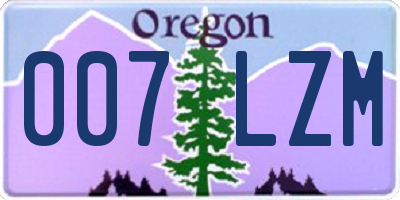 OR license plate 007LZM