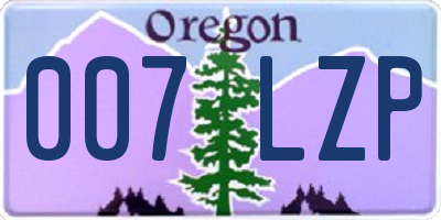 OR license plate 007LZP