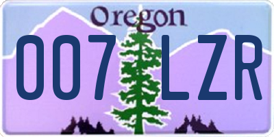 OR license plate 007LZR