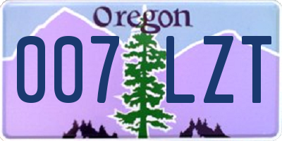 OR license plate 007LZT