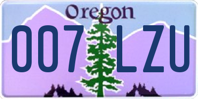 OR license plate 007LZU