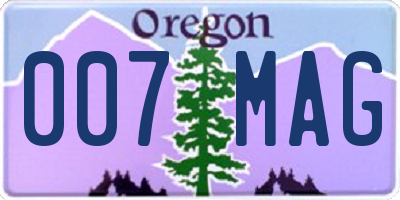 OR license plate 007MAG