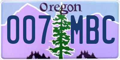 OR license plate 007MBC