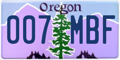 OR license plate 007MBF