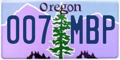 OR license plate 007MBP