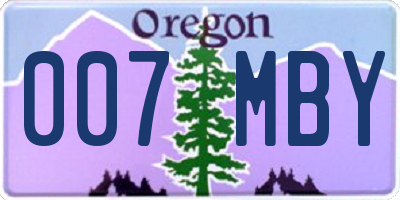 OR license plate 007MBY
