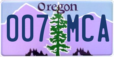 OR license plate 007MCA