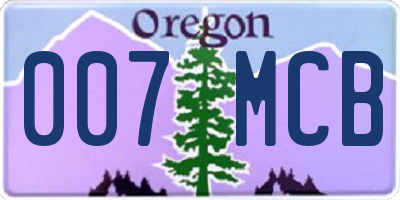 OR license plate 007MCB