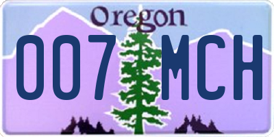 OR license plate 007MCH