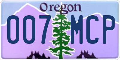 OR license plate 007MCP