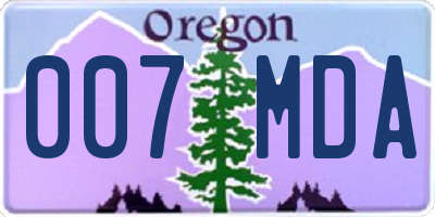 OR license plate 007MDA