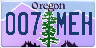 OR license plate 007MEH