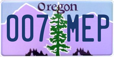 OR license plate 007MEP