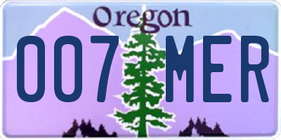 OR license plate 007MER