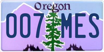 OR license plate 007MES