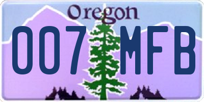 OR license plate 007MFB