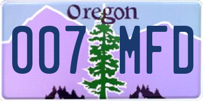 OR license plate 007MFD