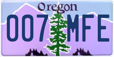 OR license plate 007MFE