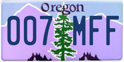 OR license plate 007MFF