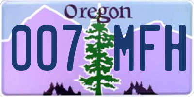 OR license plate 007MFH