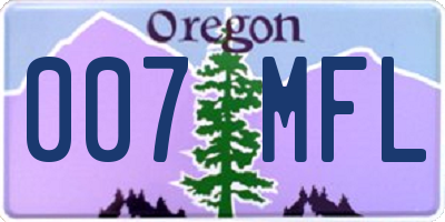 OR license plate 007MFL