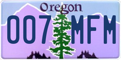 OR license plate 007MFM