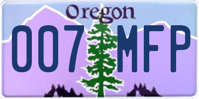 OR license plate 007MFP