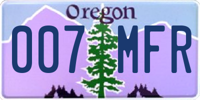 OR license plate 007MFR