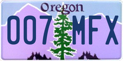 OR license plate 007MFX