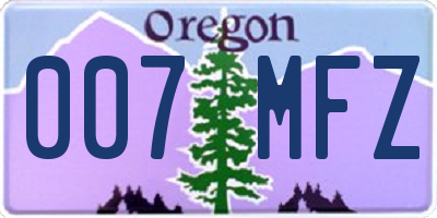 OR license plate 007MFZ