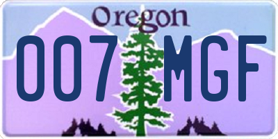 OR license plate 007MGF