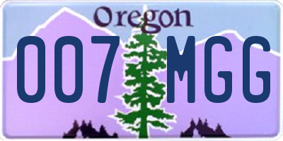 OR license plate 007MGG