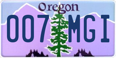 OR license plate 007MGI