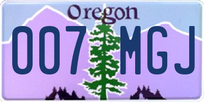 OR license plate 007MGJ