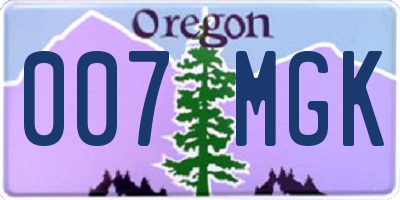 OR license plate 007MGK