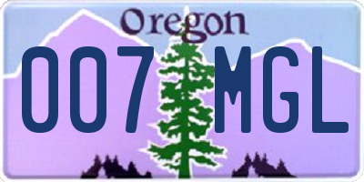 OR license plate 007MGL
