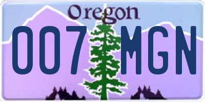 OR license plate 007MGN