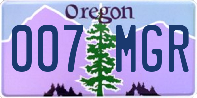 OR license plate 007MGR