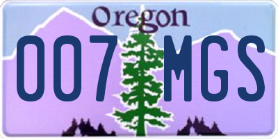 OR license plate 007MGS