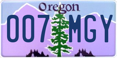 OR license plate 007MGY